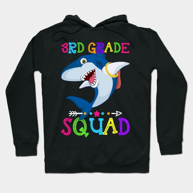 Shark Team 3rd Grade Squad Teacher Back To School Hoodie by kateeleone97023